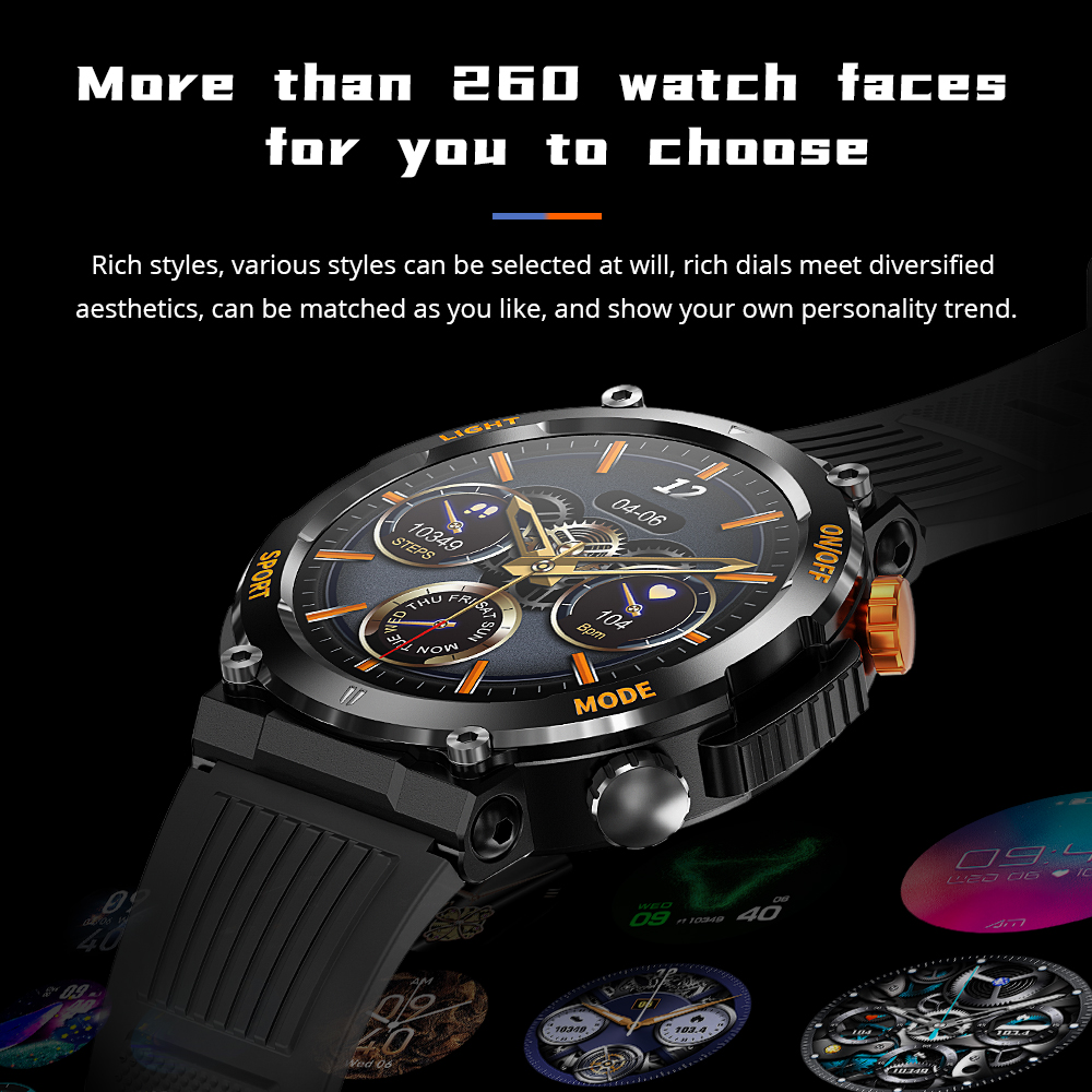 COLMI V68 1,43'' AMOLED Display Smartwatch 100 Sportmodi Kompass Taschenlampe Männer Militärqualität Robustheit Sma ( (5)