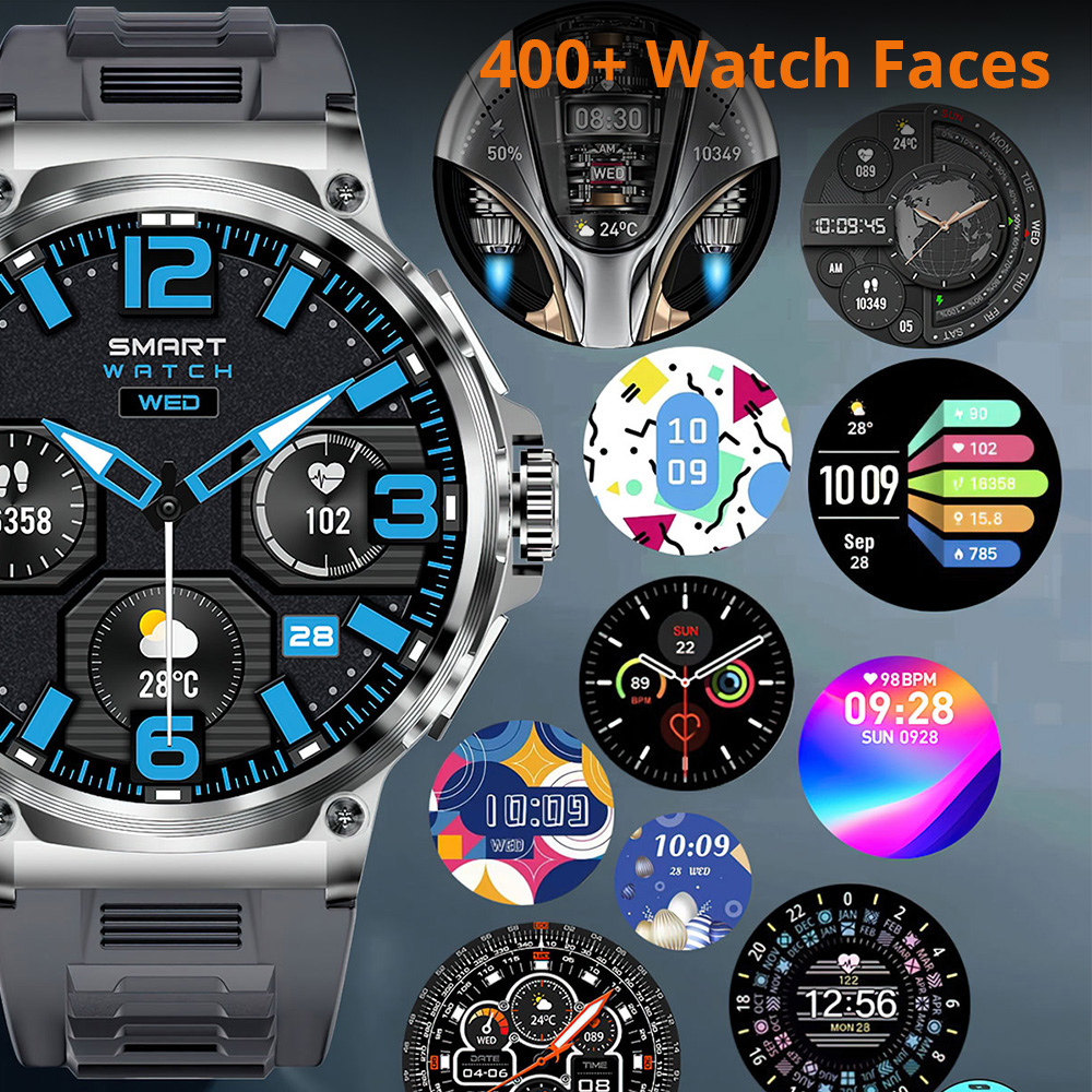 V69 Smartwatch 1,85" Display 400+ Zifferblätter 710 mAh Akku Smartwatch